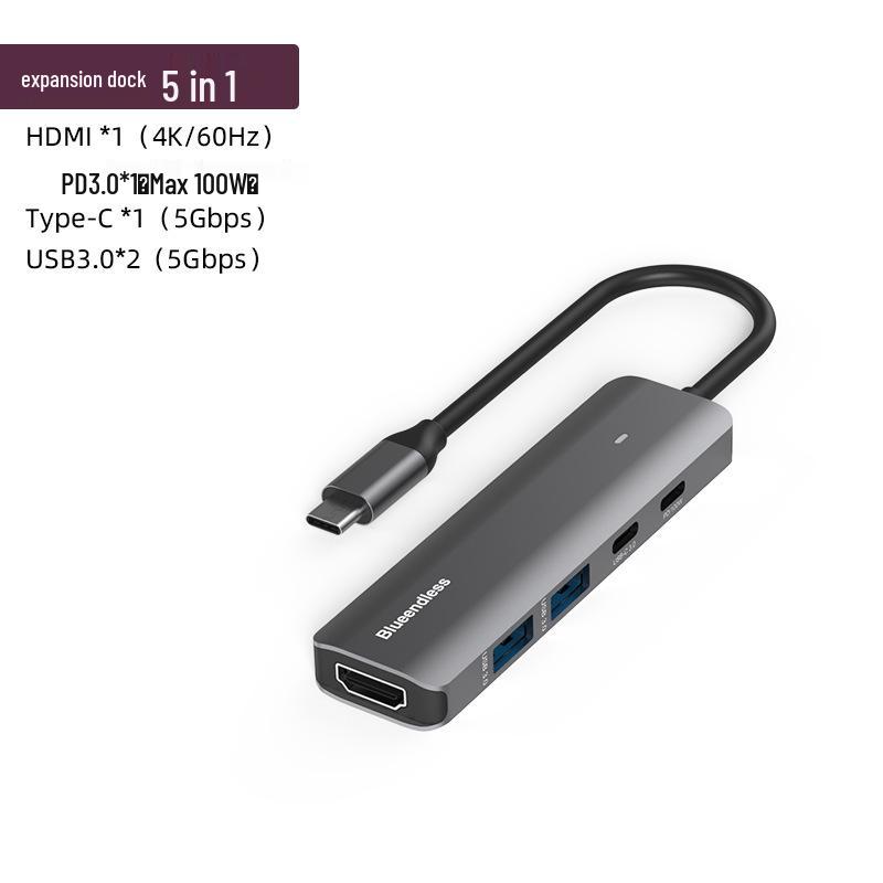 4K60Hz Type-C Docking Station with Ethernet, USB 3.0 Hub for Laptop and Console Expansion