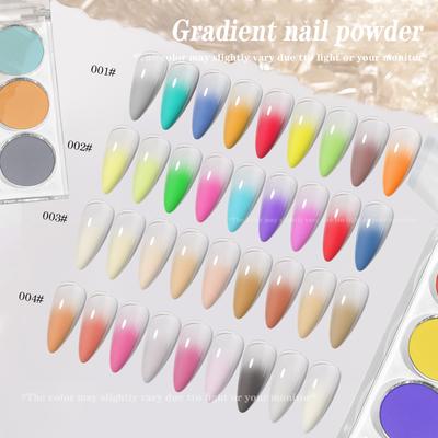 9 Colors Nail Powder Nail Art Pigment Powder with Eyeshadow Sticks Mirror Finish Art Gradient