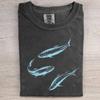 Vintage Sardine T-Shirt, Retro Fish Graphic Tee, Light Blue Mackerel Top