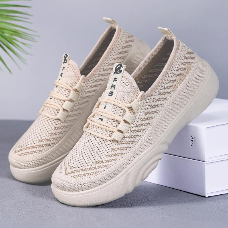 Shoes women's summer mesh breathable casual shoes new lightweight women's shoes soft sole not tired feet single shoes lace-up cloth shoes