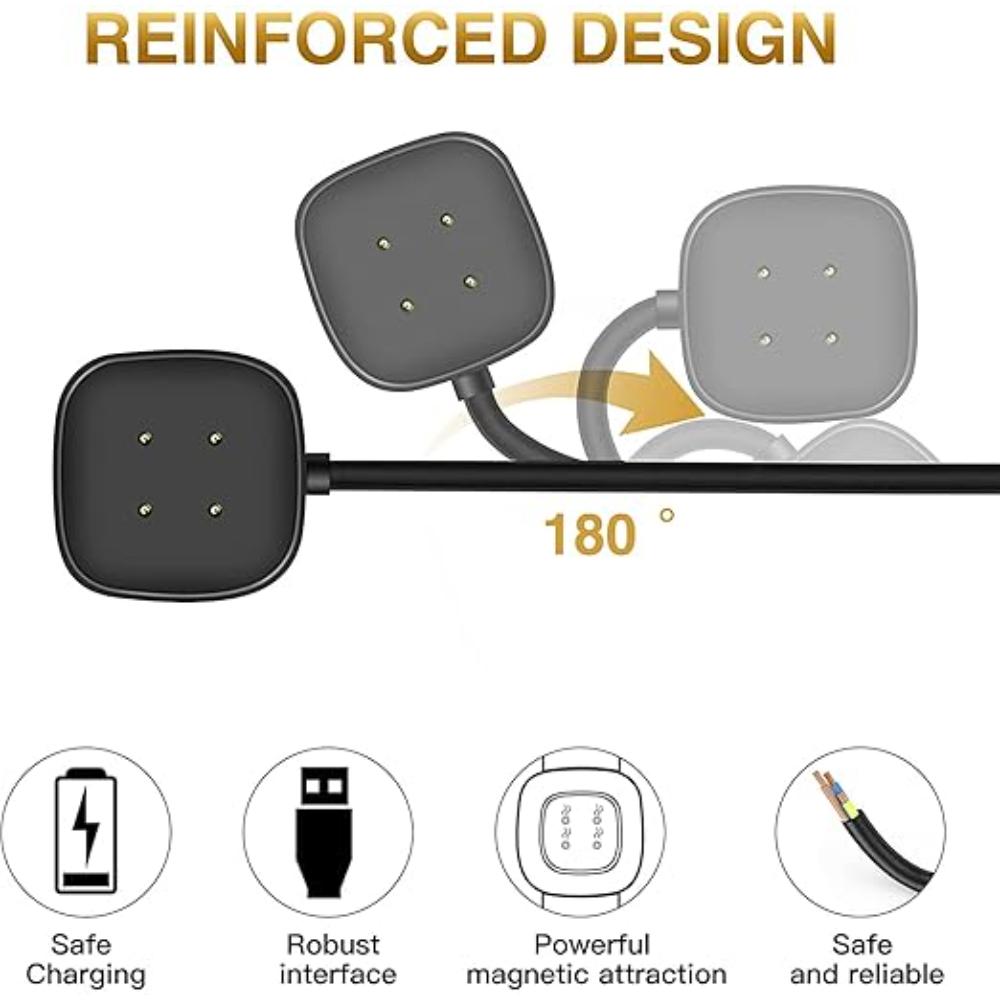 For Fitbit Sense/Sense 2/Versa 4/Versa 3 Charger USB Charger Smart Watch Charging Cable Replacement Charger 3.3ft