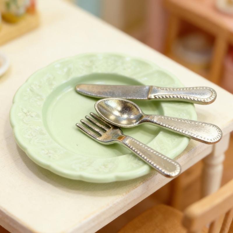 Miniature Cutlery Set Model Figure For 1/12 Doll House Landscape Accessories Detailed Realistic Kitchen Decoration Items