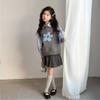 Girls 2-Piece Set Long Sleeve Shirt Vest School Style Kids Fall Outfits 120-170cm