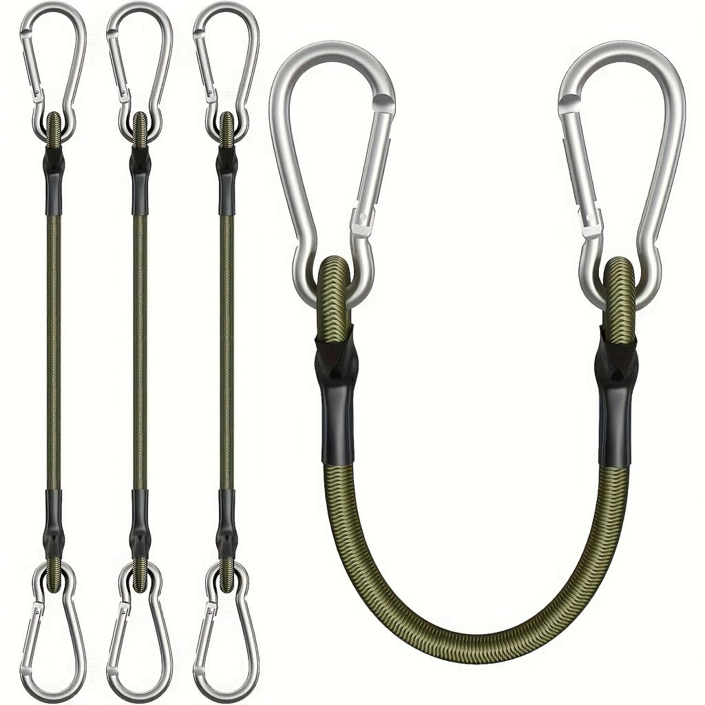 4pcs Outdoor Mountaineering Buckle 8mm Elastic Rope Tent Strap Camping Clothesline Luggage Binding Strap