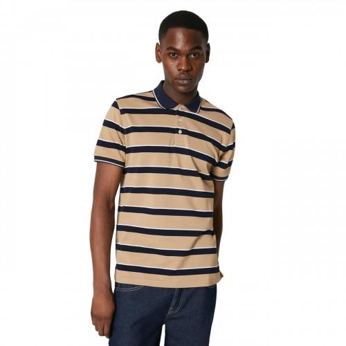 Maine Mens Striped Pique Polo Shirt