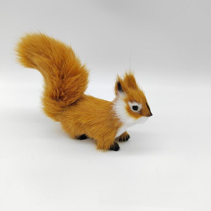 1Pcs Miniatures Plush Simulation Squirrel Ornaments Mini Artificial Squirrel Figurines Fake Animal Christmas Table Decoration