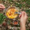 Stainless Steel Camping Bowl with Folding Handle Portable Lightweight Compact Camping Cup for
