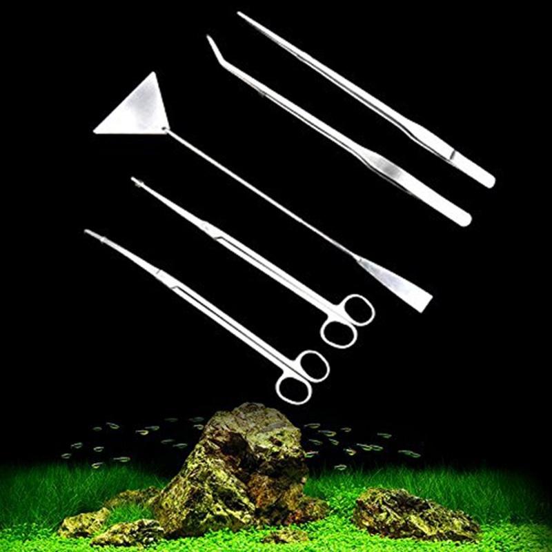 

Акваріум Живі рослини Набір інструментів для акваріумів Ножиці Пінцет Гравій Вирівнювач 5