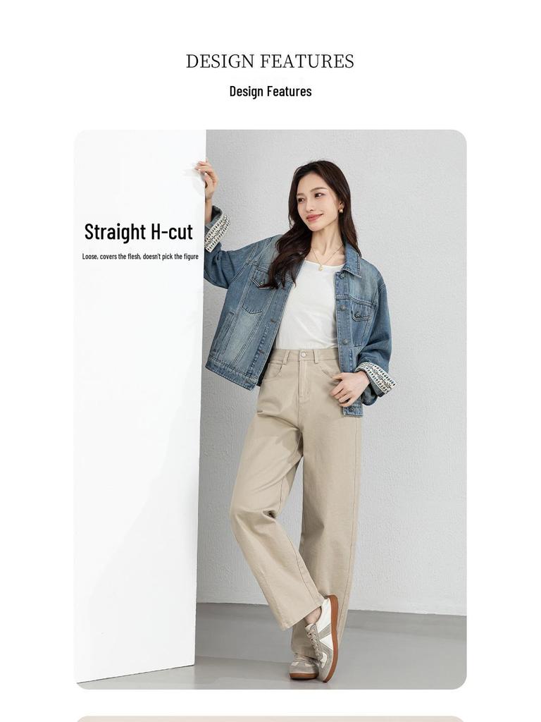 Xin Ge Combed Cotton Denim Short Jacket - Modern Retro Lapel Design