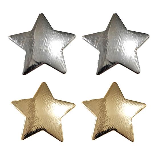 1 Pair Hairpins Five-Pointed Star Shape Hair Clips Metal Texture Side Bang Hair Pins Fade-Resistant Hair Accessory
