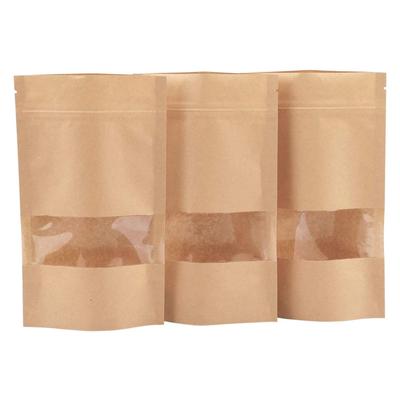 100 buc Pungi autoadezive din hârtie kraft Pungi pentru ceai și nuci Ambalaj pentru produse uscate Pungi sigilate