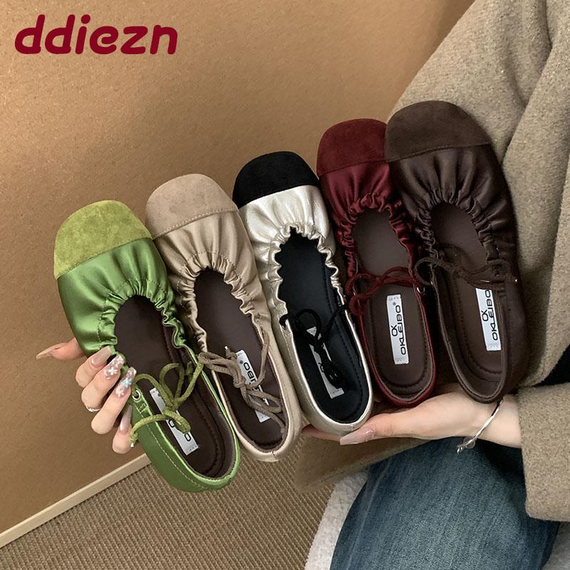 Fashion Fashion Pleated Women Ballet Flats Slip On Shoes Casual Soft Female Shallow Footwear Round Toe Ladies Mary Janes Flats Shoes new