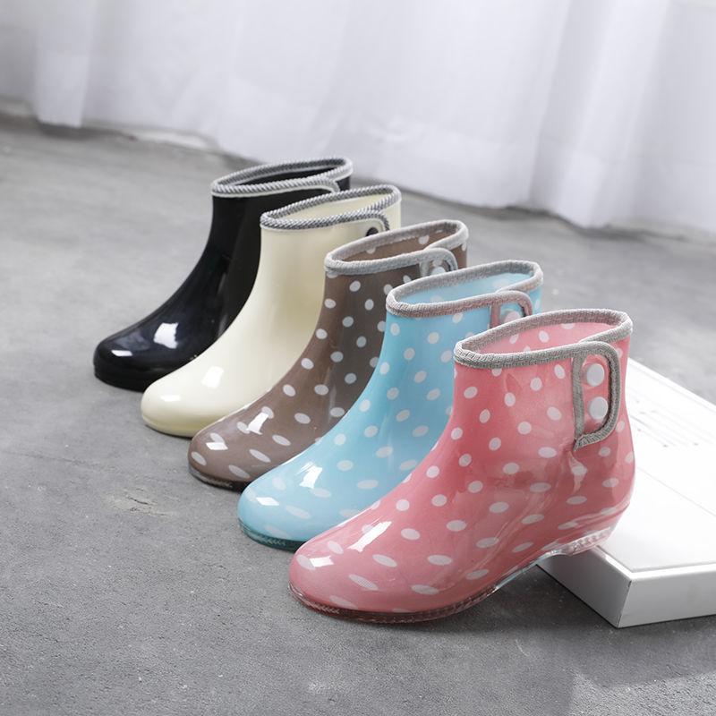 Zonnig en regenachtig Twee-kleding mode regenlaarzen dames korte regenlaarzen volwassenen antislip waterschoenen dames keuken rubberen schoenen plus fluweel