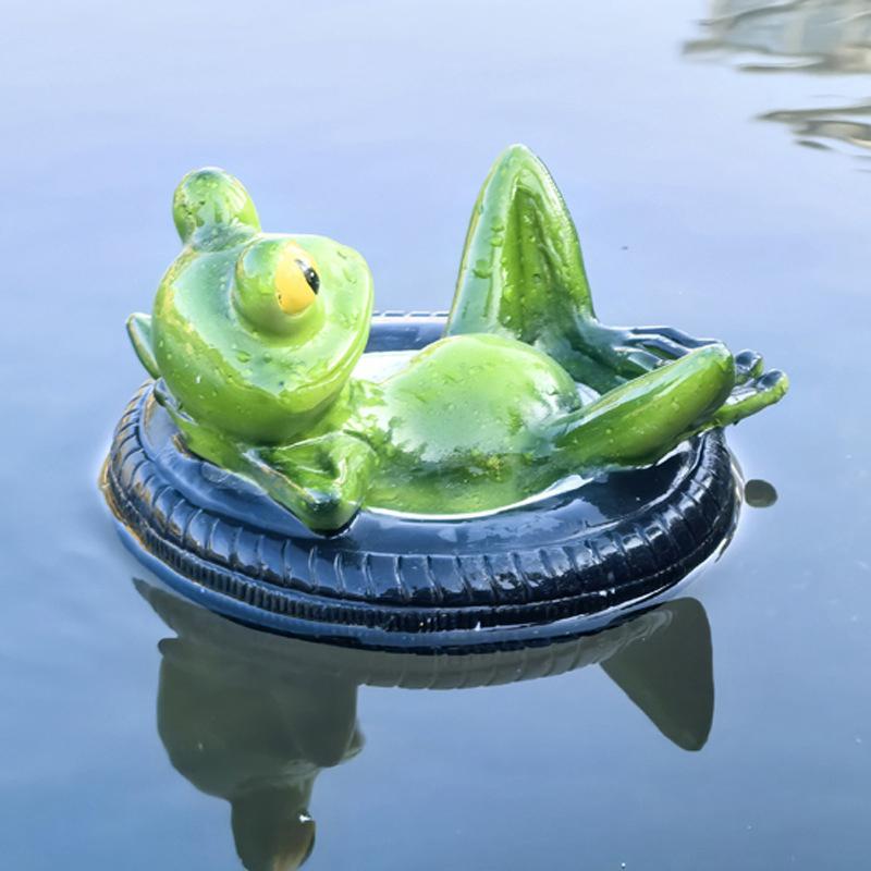 Floating Frogs For Ponds, Cute Frog Statues Pond Floating Decoration For Garden Outdoor, Resin Miniature Frog Statue
