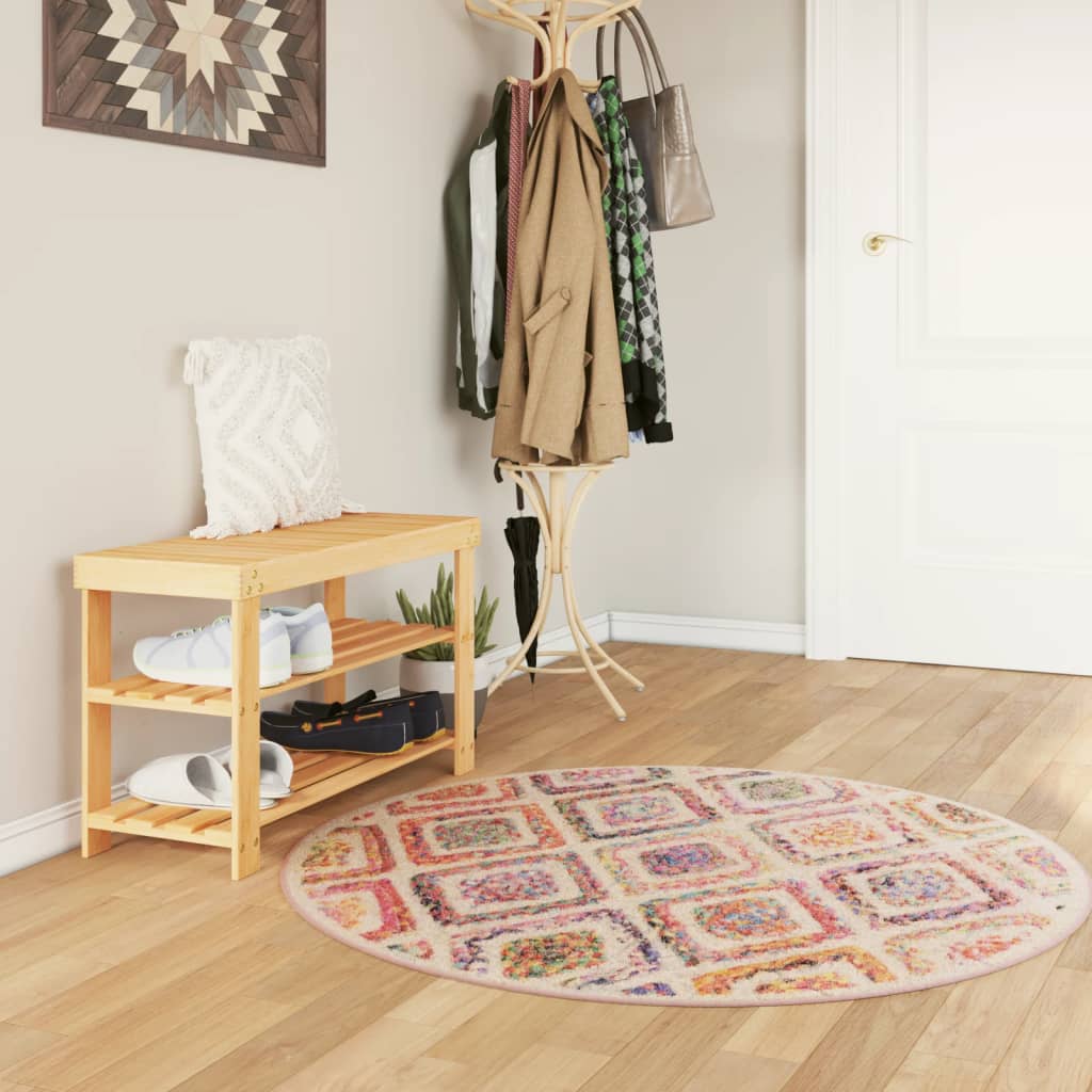 Vidaxl Waschbarer Teppich, Bunt, Ø120 cm, Rutschfest