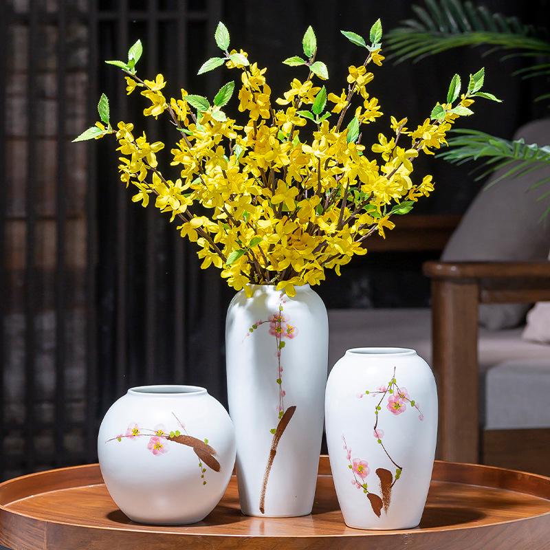 Modern Minimalist Ikebana Ceramic Vase for Living Room and Cabinet Decoration