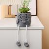 Green Plant Hanging Foot Doll Ornament: Cute Cement Candle Holder for Home Decor