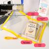 LOMI Transparent Zipper File Tote Bag with Handle for Students