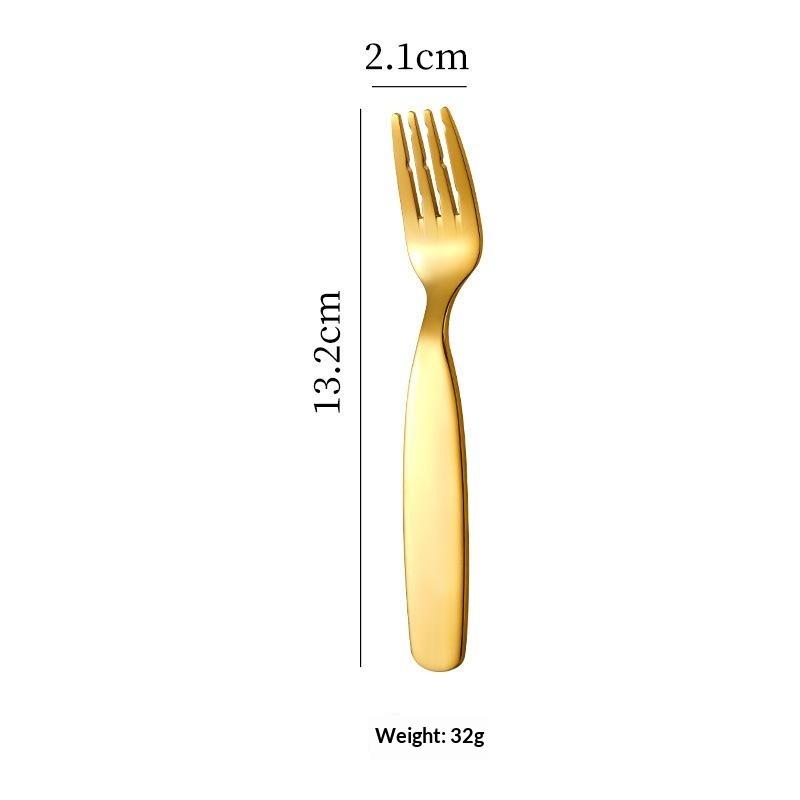 Short Handle Baby Spoon Fork Set BPA Free Stainless Steel Easy to Clean Ideal for Toddler Led Weaning Home Use