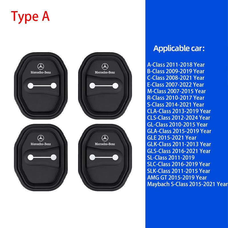 

GLC GLB 4Pcs Car Silicone Door Lock Cover Auto Emblem Accessories For Mercedes Benz AMG W206 W204 W205 W212 W213 W221 W222 W223