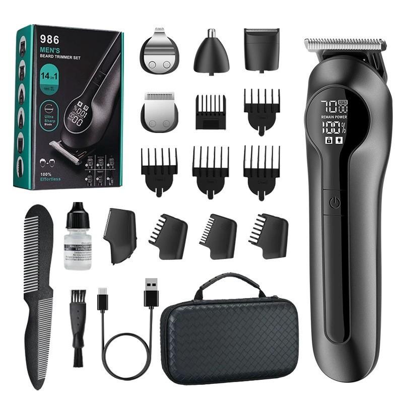 Waterproof electric shaver, household men's hair clipper, multi-functional electric nose hair trimmer set wholesale