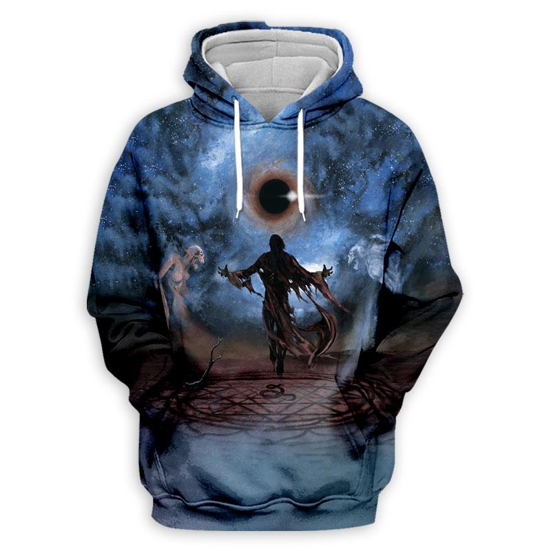 

Нова модна чоловіча толстовка з місячним візерунком із 3D-друком, весняно-осінній відпочинок у стилі Харадзюку, нейтральний великий світшот 6XL