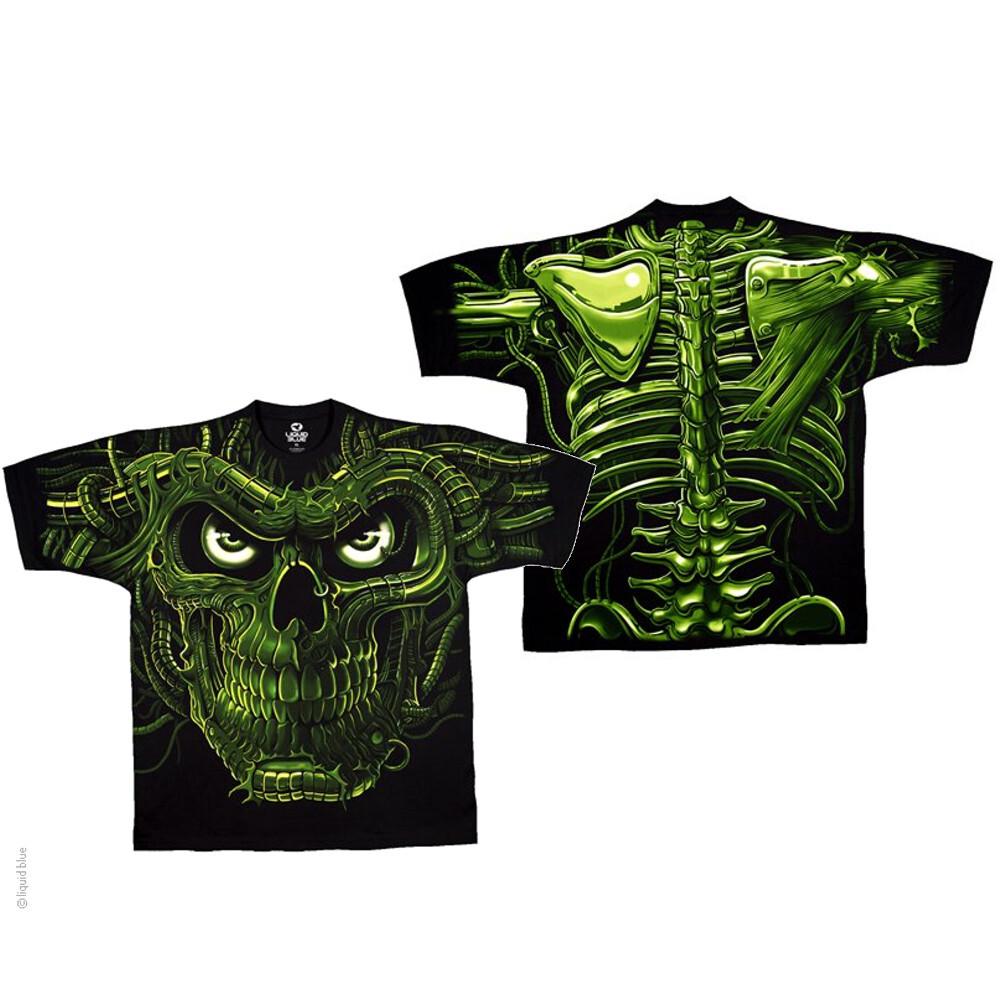 Green Terminator Skull Double Sided T-Shirt XXXXL