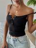 2026 European and American Summer Style Slim Fit Cropped Camisole with Hidden Buckle