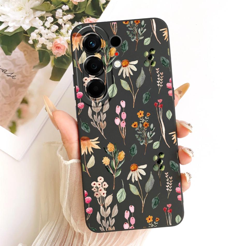 Für Tecno Camon 50 Pro 4G CN5c Niedliche Katze Blume Cartoon Handyhülle Für Tecno Camon 50Pro 4G Weiche Silikonhüllen Stoßfänger