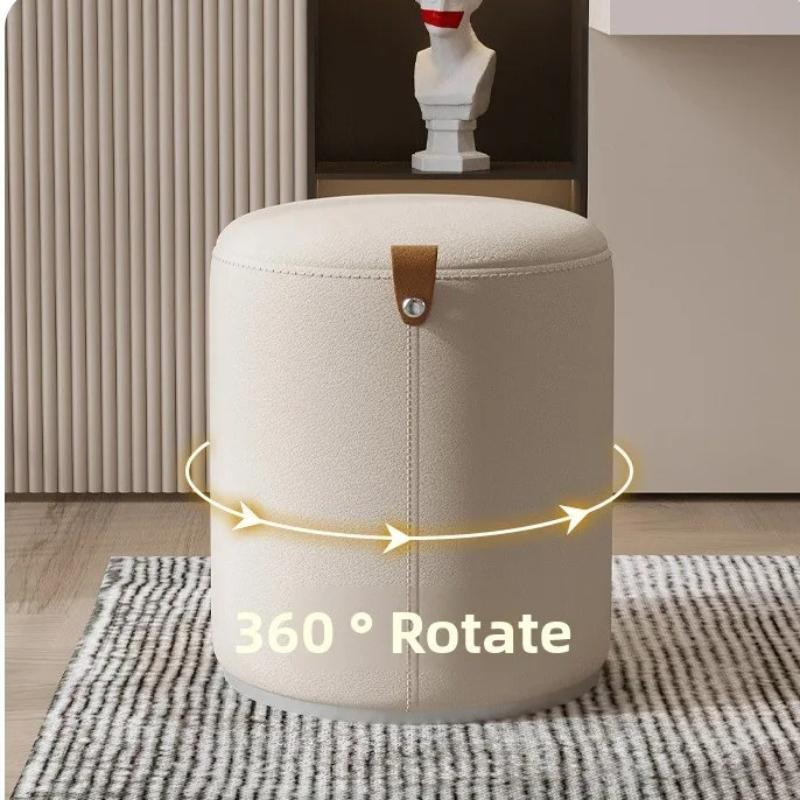 Dressing Stool, Home Living Room Shoe Changing Stool, Rotating Bedroom Circular Stool, Low Stool with Handle, Coffee Table Stool