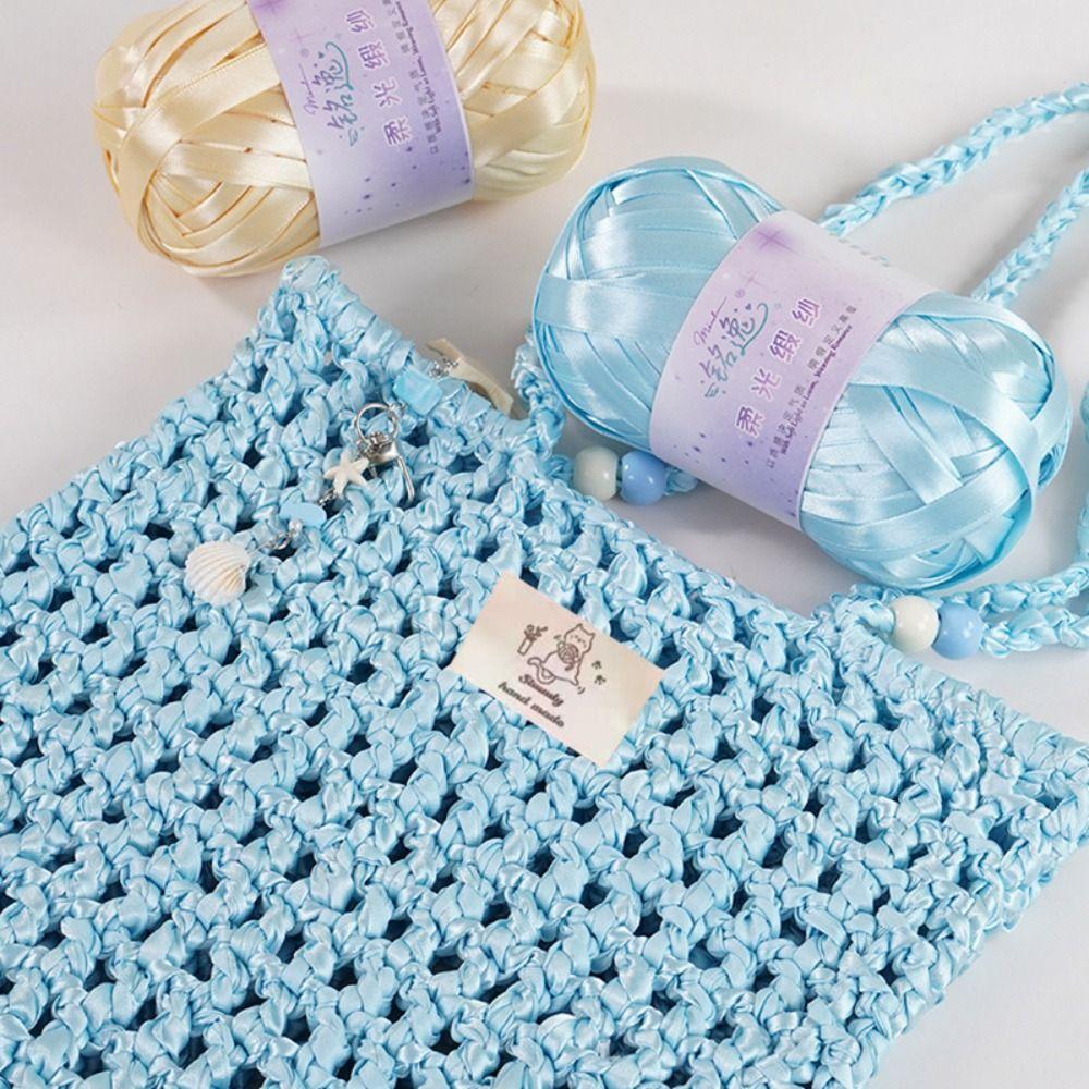 New 80g/ball Metal Yarn DIY Handmade Crochet Yarn Knitting Satin Hand-woven Wire Hand Knitting