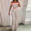 1116 Europäische und amerikanische Damenbekleidung, kurzes bedrucktes Top, zweiteiliges Set mit hoher Taille, Hosen mit weitem Bein, Damen-Freizeitanzug 661