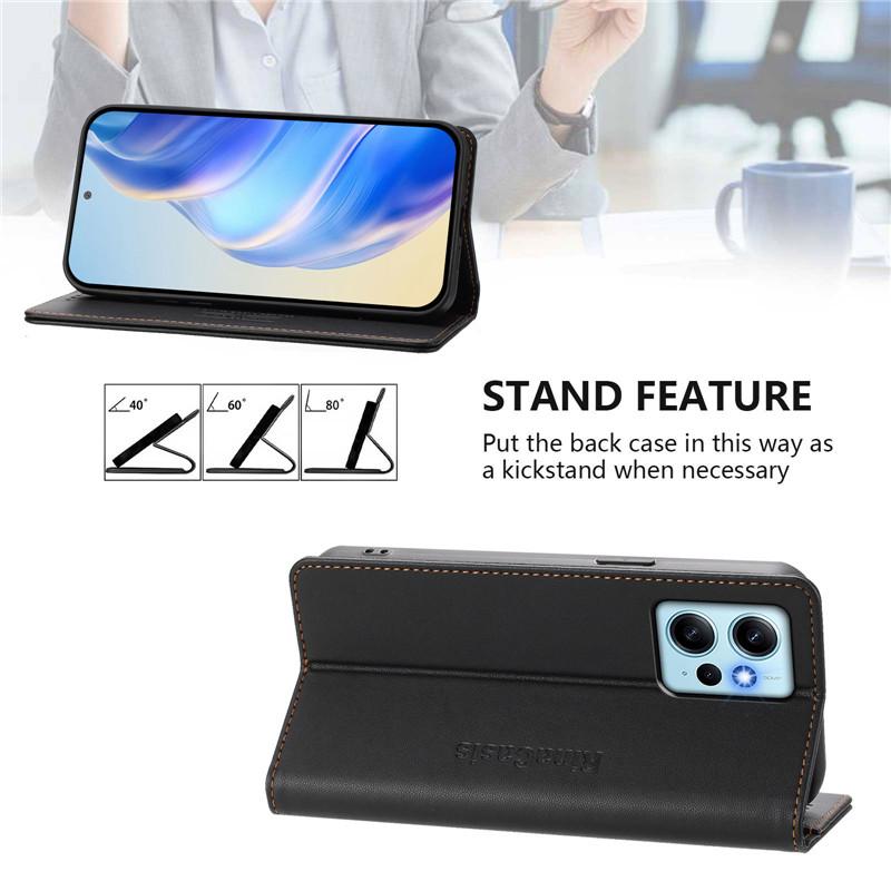 Luxuriöse Diebstahlsichere Brieftasche Flip Cover Handyhülle Für Xiaomi Redmi Note12 4G Note 12 Pro Plus 5G Lederhüllen Magnet Solide Coque