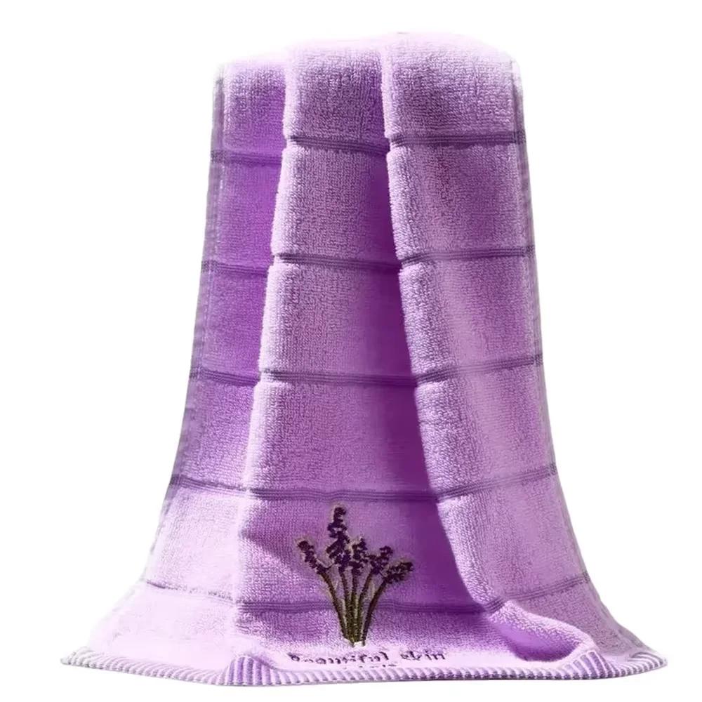 

Lavender Aromatherapy Cotton Towel Set, Embroidered Ultra-Soft High Quality, 34X74cm Hand & Face Towels for Daily Use
