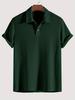 Men's Fashion Knitted Polo Shirts Short Sleeve Turn-down Collar Colid Color Simple T-shirt Top