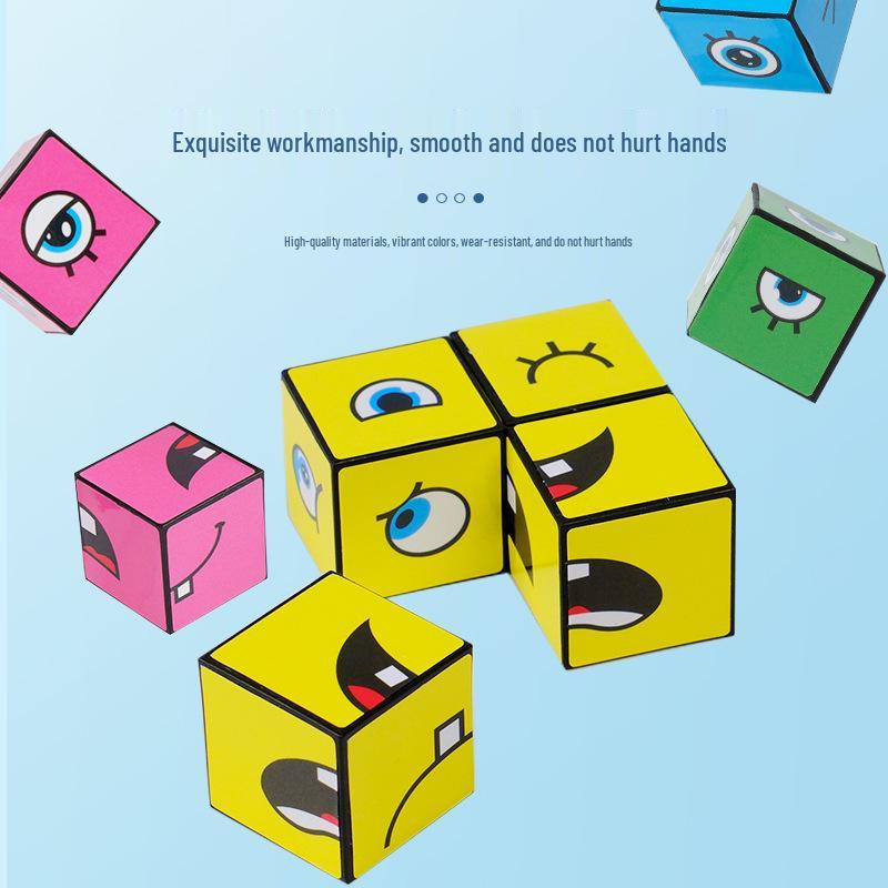 Interaktiver Ausdrucks-Zauberwürfel für Kinder - Lustiges und lehrreiches Spiel