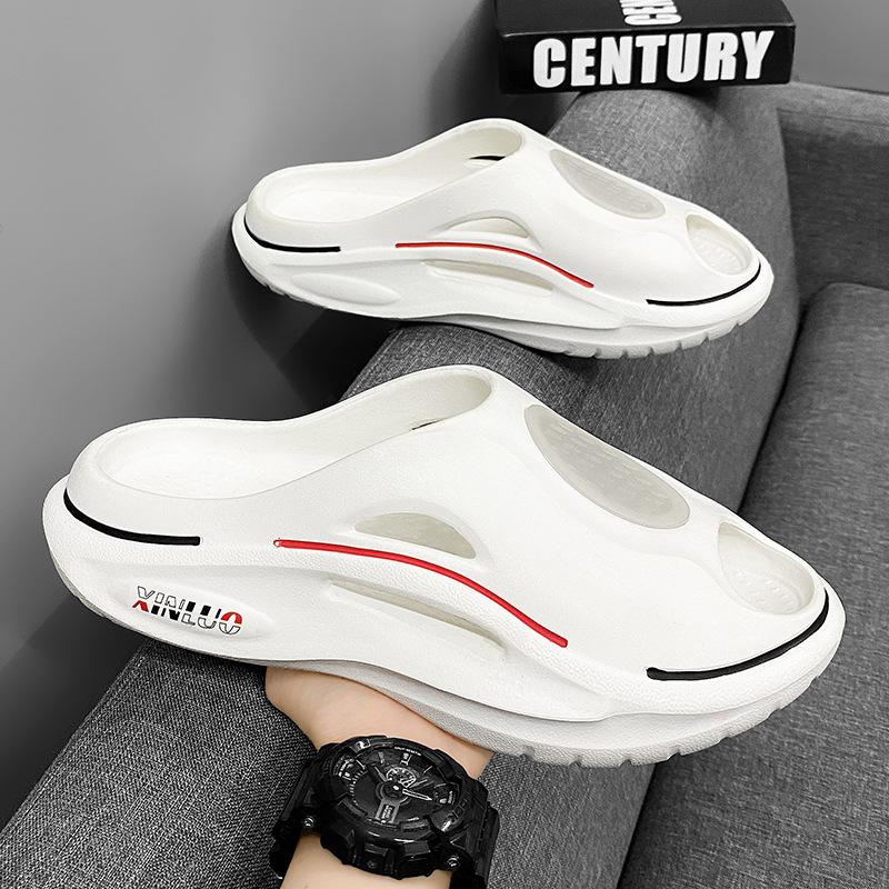 Fashion Comwarm Men Clogs Slippers Mens Flat Sandals Summer Holes Garden Shoes Outdoor Beach Sandals EVA Thick Sole Home Slides Fashion