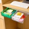 Self-Adhesive Table Shelf Storage Box Transparent Under Desk Drawer  Cosmetics Stationery Organizer