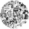 10/30/65pcs Black White Anime NANA Stickers Graffiti Decals DIY Laptop Phone Skateboard Travel Luggage Waterproof Sticker Toys