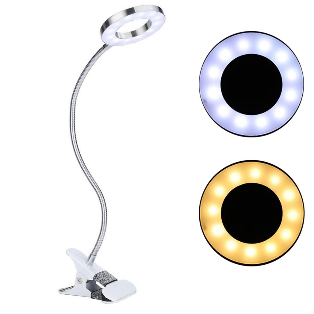 USB LED Desk Lamp with Clamp Flexible Gooseneck Clip On Book Light for Reading for Nail Beauty Salon Lash Extension