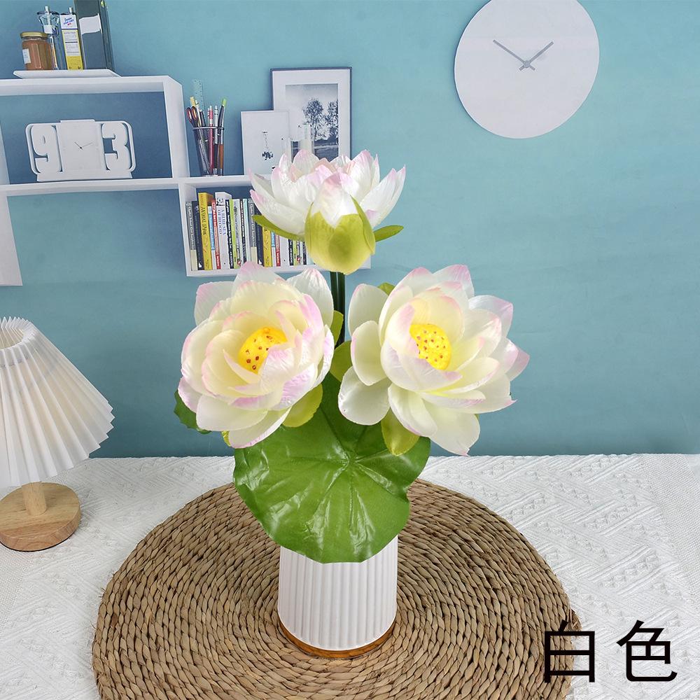 

53cm Artificial Simulated Lotus Silk Lotus Green Plant Decoration Home Hotel Garden Table Decoration Artificial Flowers