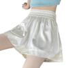 Women's High-Waist Ice Silk Acetate Shorts: Summer 2026 A-line Wide-Leg, Slimming, Loose Casual Pants