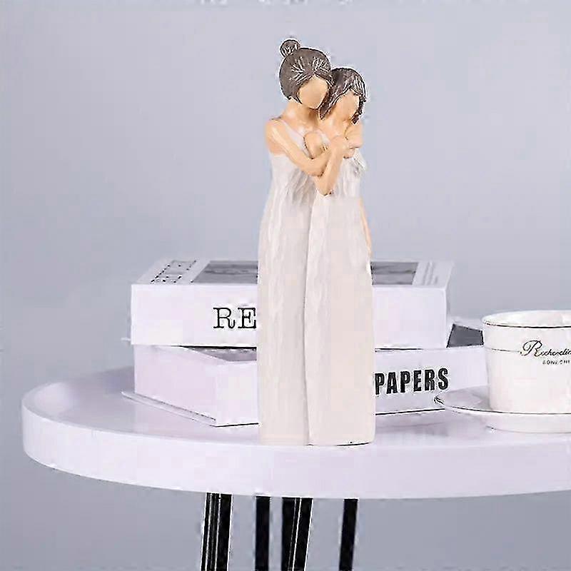 Mother and Daughter Statue Mother Embracing Daughter Sculpture Family Moment Suitable for Home Bedroom or Living Room Desktop Display