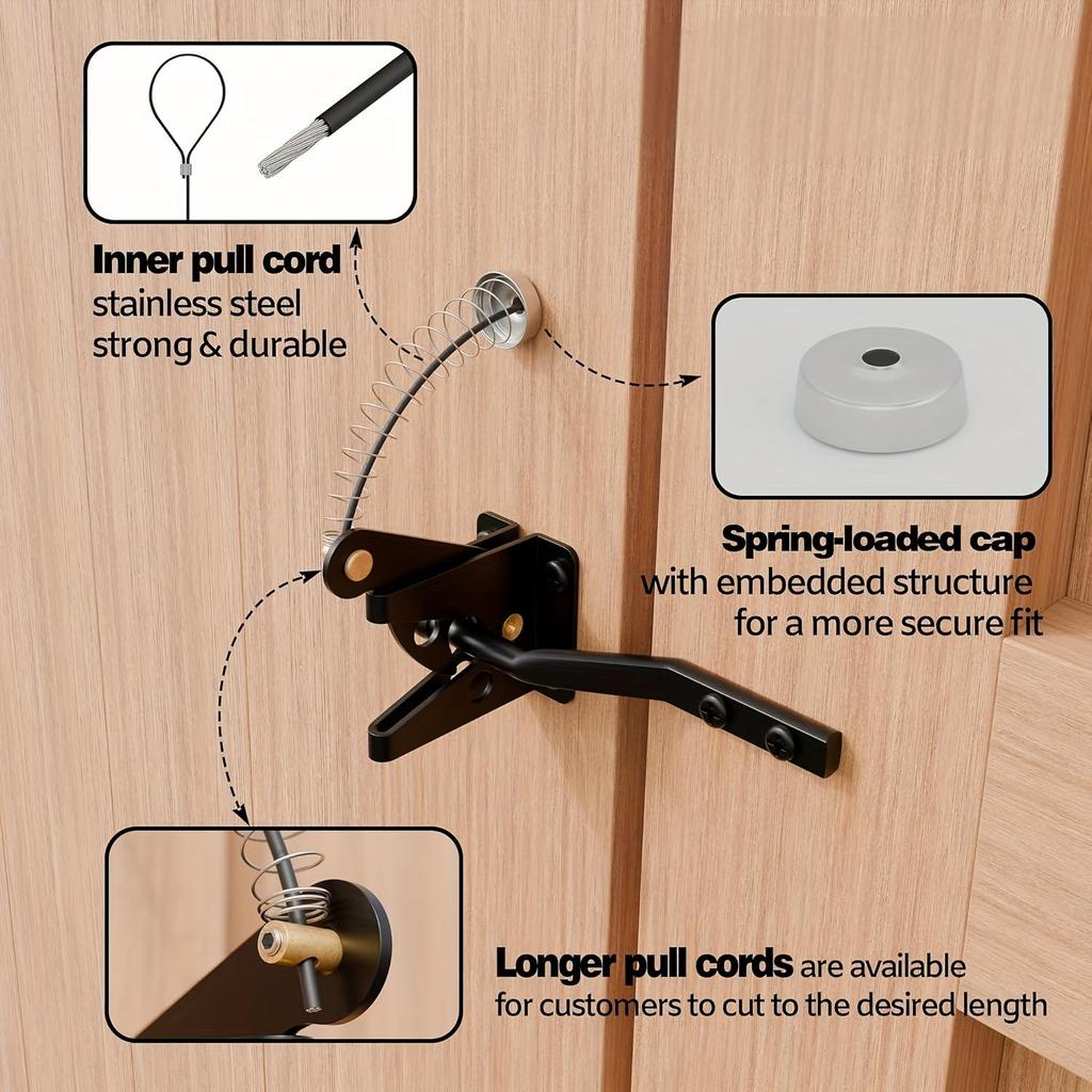 Chiusura per Cancello Chiusura completa per cancello da esterno per Cancelli in Legno Funziona da/su Entrambi i Lati della Recinzione Brevettata Funzionamento Bi-laterale