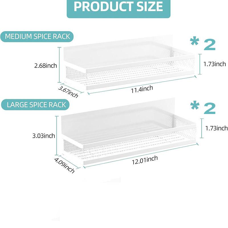 Magnetic No-Drill Kitchen Spice Rack & Multi-Functional Storage Shelf