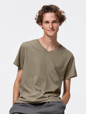 Cotton Collar V Neck Tee