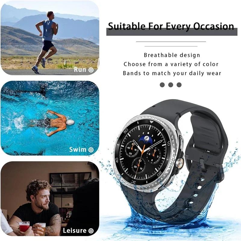 Sports Silicone Strap For Samsung Galaxy Watch 8 40mm 44mm Official Stitch Bracelet Wristband Galaxy Watch 8 Classic 46mm Correa