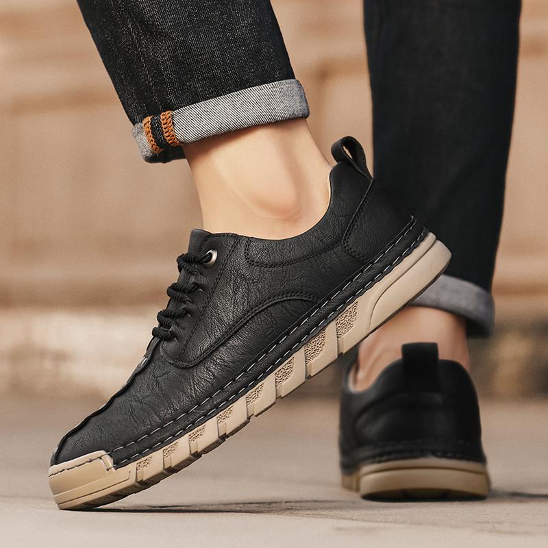 Lightweight Men's Casual Leather Shoes Comfortable Walking Shoes Suitable for Daily Wear Hiking Shoes Treking Footwear Sneakers