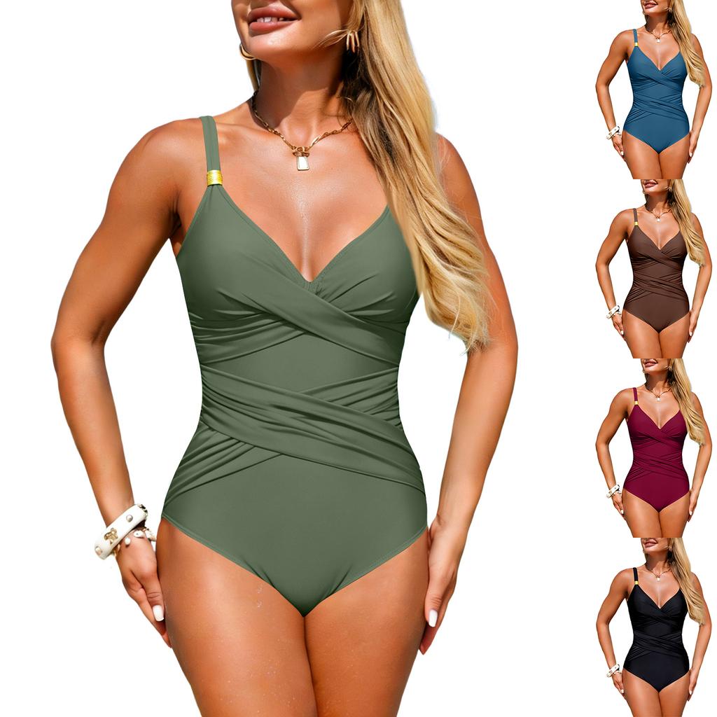 Women's Slimming One-Piece Swimsuit Ruched Tummy Bathing Suit Swimwear