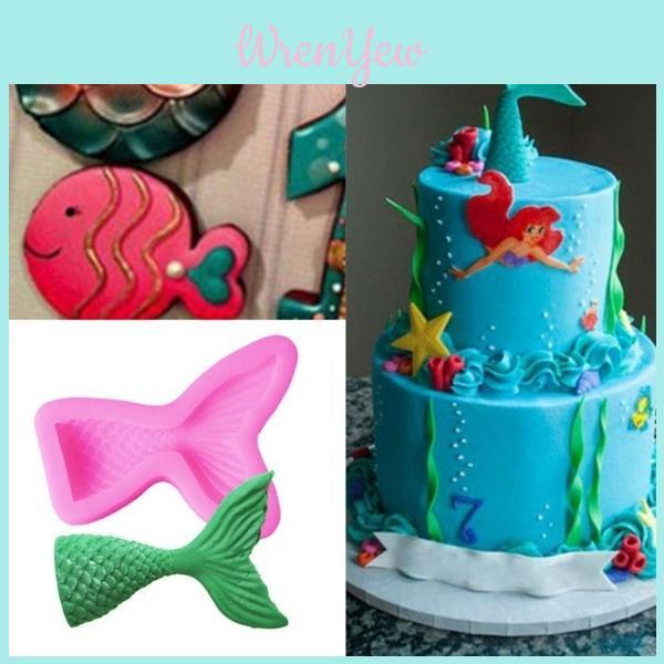 Mini Mermaid Tail Silicone Mold For Cake Decorating And Baking Chocolate Mold